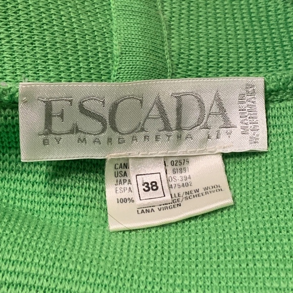 Escada Vintage Lime Green Cardigan - Picture 4 of 4